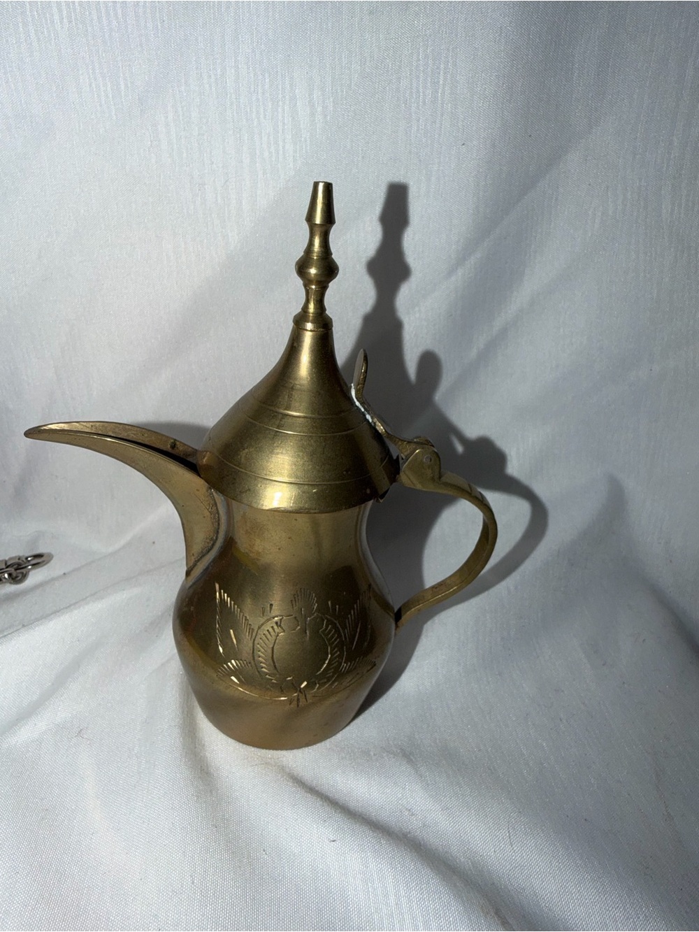Vintage Etched Brass 3-Piece Coffee Set - Picture 11 of 16